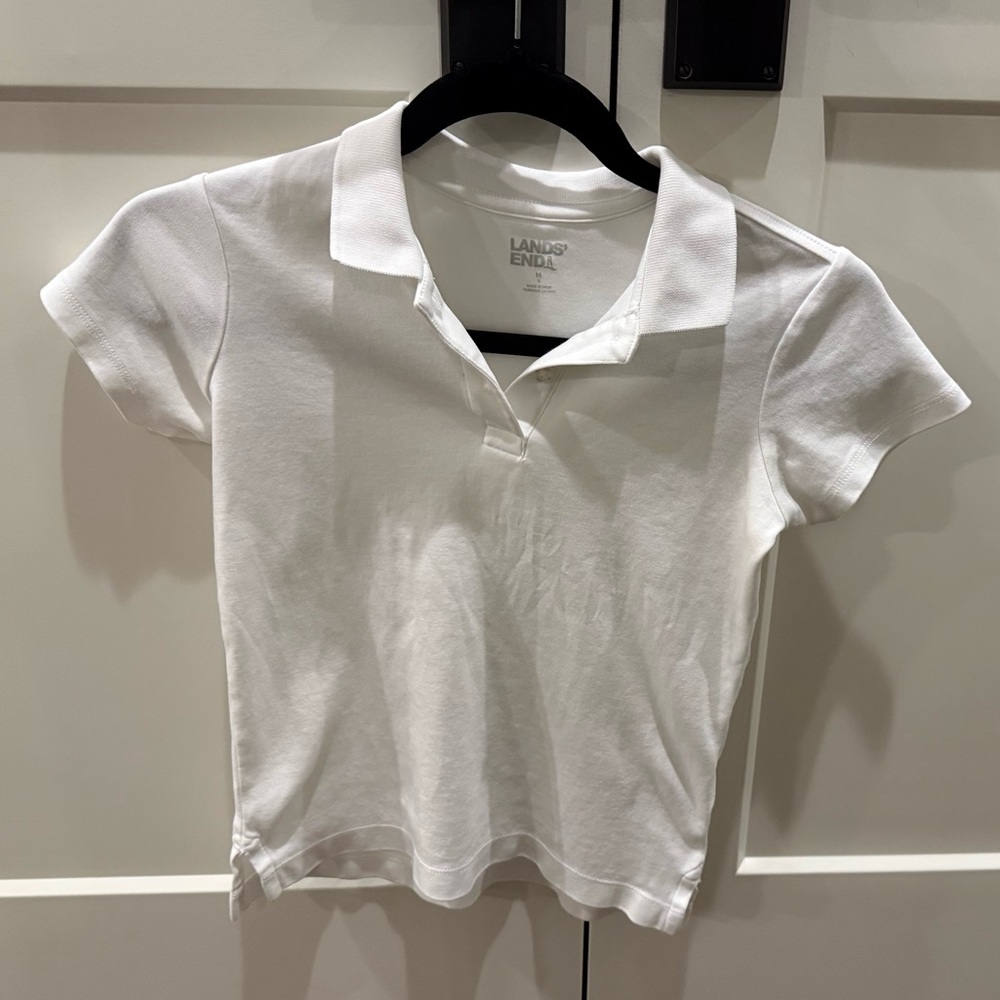 Lands' End Girls’ White Polo Shirt